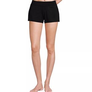 NWT Lands End Women's Smoothing Control Curvy 3 Inch Swim Short Black Size 14